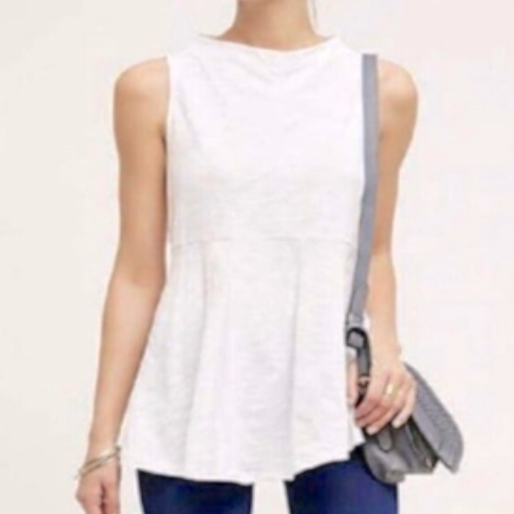 Anthropologie Deletta white peplum top, never worn